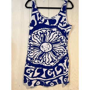 Soft Surroundings Blue and White Floral Tank, M